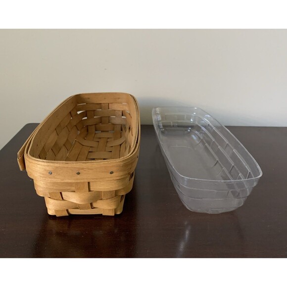 Longaberger Cracker Basket with Clear Plastic Protector Vintage 2003 USA - Picture 5 of 11